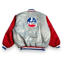 90’s New Jersey Nets Gray and Red Jacket