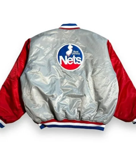 90’s New Jersey Nets Gray and Red Jacket