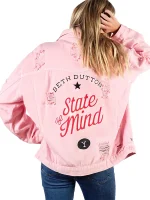 Beth Dutton State of Mind Pink Denim Jacket Yellowstone