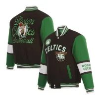 Boston Celtics Black and Green Varsity Jacket