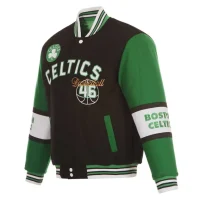 Boston Celtics Varsity Wool Jacket Black and Green