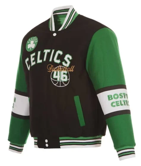 Boston Celtics Varsity Wool Jacket Black and Green