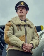 Callum Turner Masters of the Air Leather Jacket on Sale