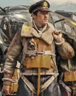 Callum Turner Masters of the Air Pilot Leather Jacket