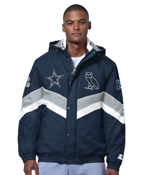 Dallas Cowboys OVO Sideline Puffer Blue Jacket NFL