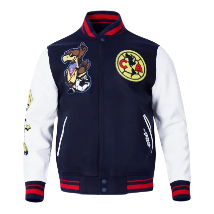 LIGA MX CLUB AMERICA STADIUM MEN'S RIB WOOL VARSITY JACKET