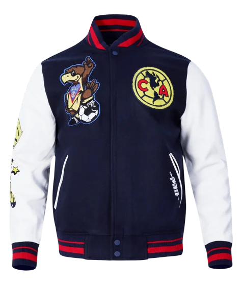 LIGA MX CLUB AMERICA STADIUM MEN'S RIB WOOL VARSITY JACKET