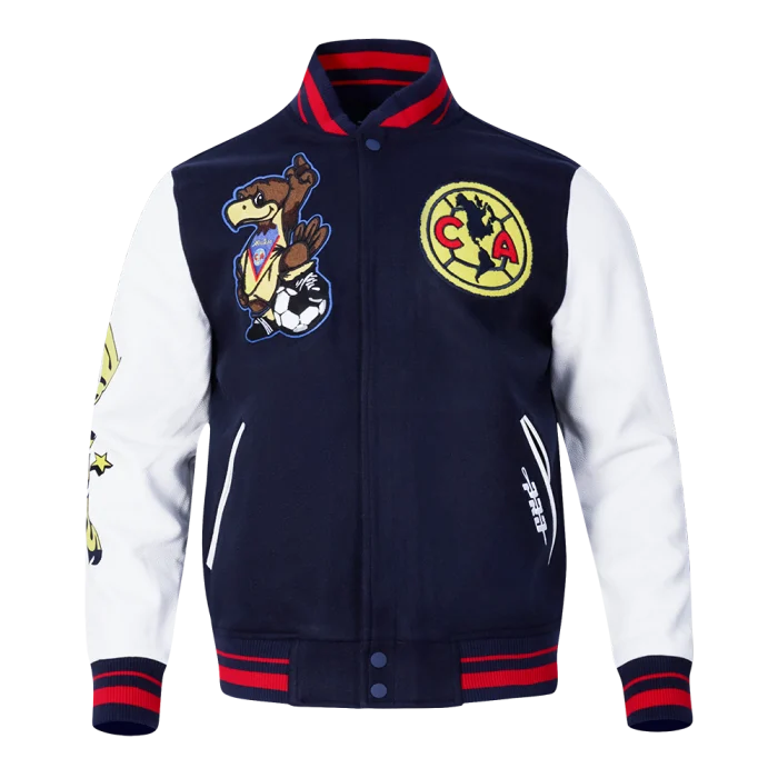 LIGA MX CLUB AMERICA STADIUM MEN'S RIB WOOL VARSITY JACKET