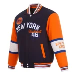 NY Knicks Navy and Orange Varsity Wool Jacket