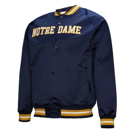 Notre Dame Fighting Irish Lightweight Current Logo Navy Satin Jacket