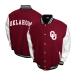 Oklahoma Sooners Graduate Crimson and White Varsity Jacket