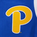P Logo Panther Blue and White Varsity Jacket