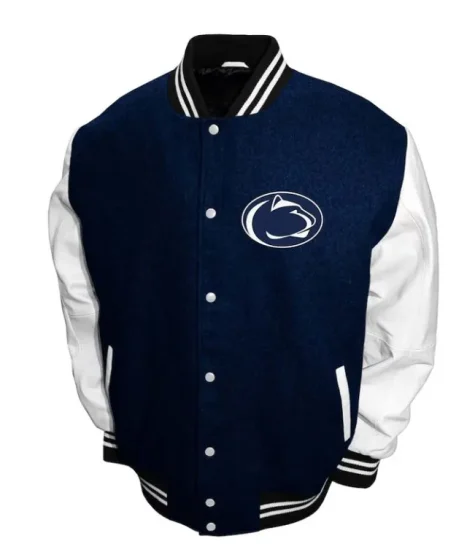 Penn State Nittany Lions Graduate Navy and White Varsity Jacket