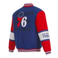 Philadelphia 76ers Royal and Red Varsity Jacket