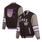 Sacramento Kings Black and GrayWool Jacket