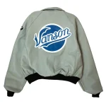Vanson Brooklyn Dodgers Leather Jacket Beige
