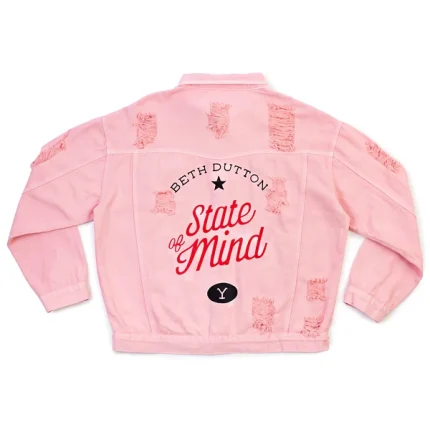 Yellowstone Beth Dutton State of Mind Pink Denim Jacket