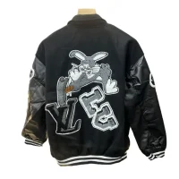 Bunny LV Black Varsity Jacket