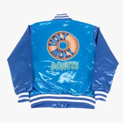 Friday After Next Ice Cube Holy Moly Donuts Blue Satin Varsity Jacket
