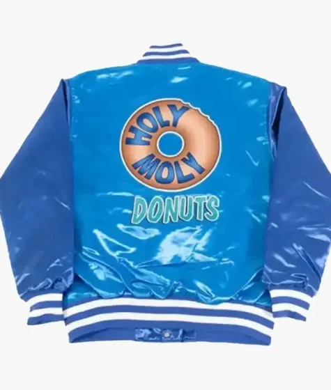 Friday After Next Ice Cube Holy Moly Donuts Blue Satin Varsity Jacket