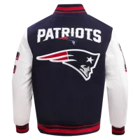 NFL England Patriots Mesh Up Rib Wool Lettermen Varsity Jacket
