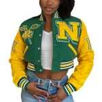 Norfolk State University Cropped Varsity Jacket Girl