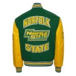 Norfolk State University Cropped Varsity Jacket womens