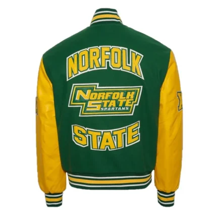 Norfolk State University Cropped Varsity Jacket womens