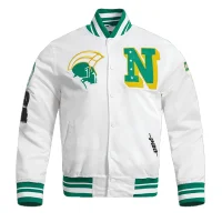 Norfolk State University RIb Satin White Varsity Jacket