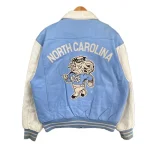 North Carolina Light Blue Leather Varsity Jacket