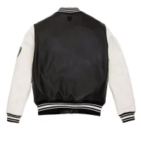 Avirex Men's Script USA Varsity Leather Jacket Black