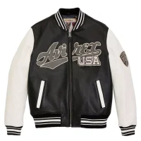 Avirex USA Varsity Leather Jacket Black