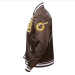 MLB San Diego Padres Mashup Classic Rib Full-Snap  Brown Satin Jacket