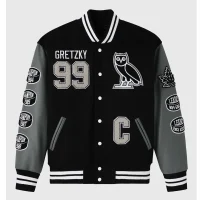 OVO Gretzky The Great One Varsity Jacket Black