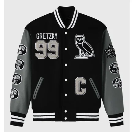 OVO Gretzky The Great One Varsity Jacket Black