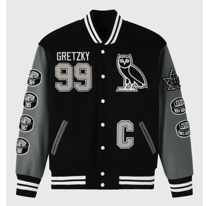 OVO Gretzky The Great One Varsity Jacket Black