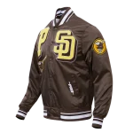 San Diego Padres Rib Satin Brown Jacket