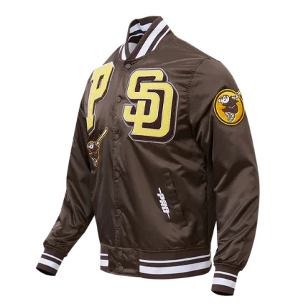 San Diego Padres Rib Satin Brown Jacket
