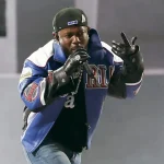 Super Bowl 2025 Gloria Kendrick Lamar Blue and Black Jacket