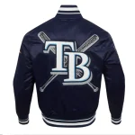 Tampa Bay Rays Mashup Rib Satin Jacket Blue