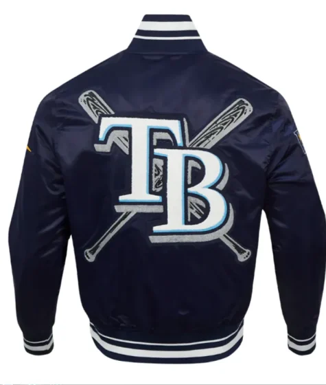 Tampa Bay Rays Mashup Rib Satin Jacket Blue