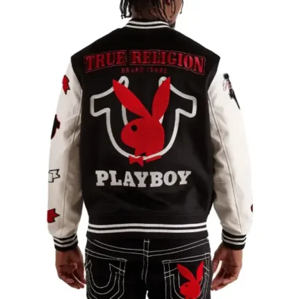 True Religion Playboy Varsity Black Jacket