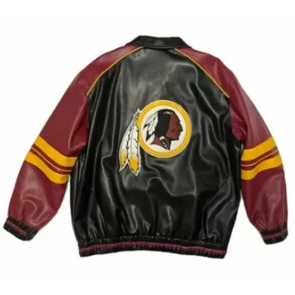 Washington Redskins Black Leather Bomber Jacket