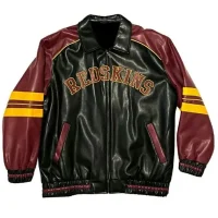 Washington Redskins Black Leather Jacket