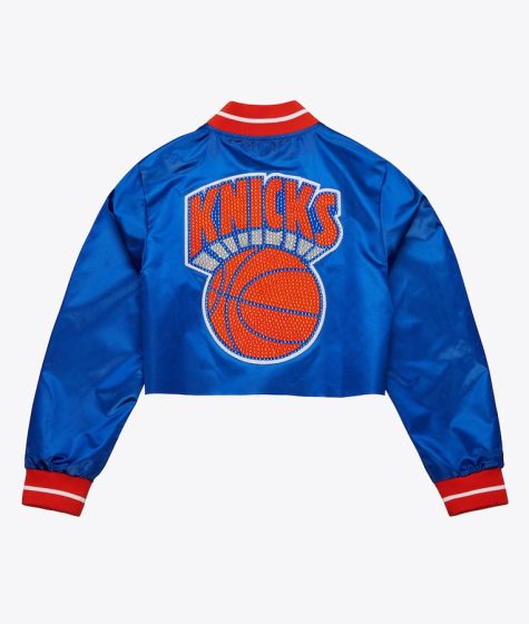 Women's New York Knicks Blue Cropped Jacket
