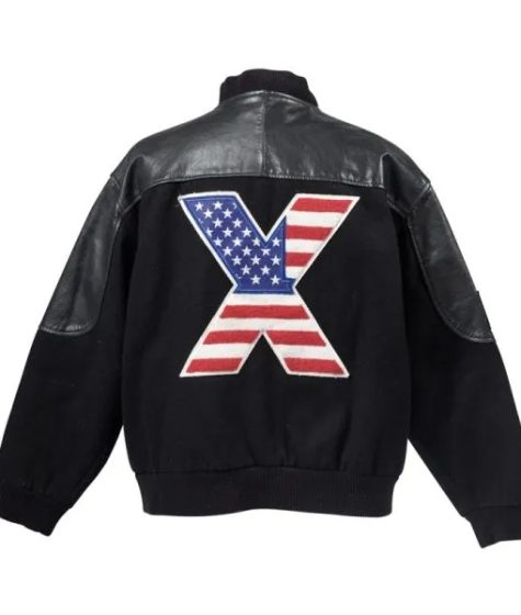 World Tour Cast and Crew 40 Acres and A Mule Full-Zip Black Wool and Leather Jacket