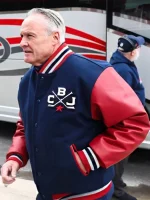 2025 Columbus Blue Jackets Stadium Series Coaches Blue  Bomber Varsity Jacket
