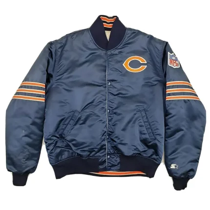 90s Chicago Bears Jacket Navy Blue