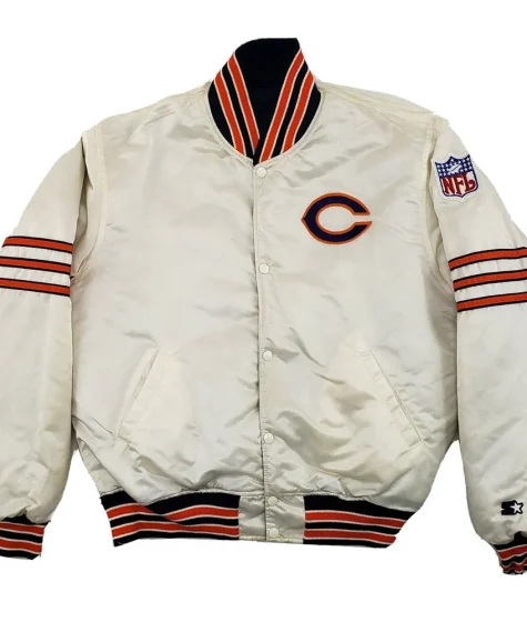 90s Chicago Bears Jacket White