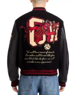 AC Milan X Off White Varsity Black Jacket